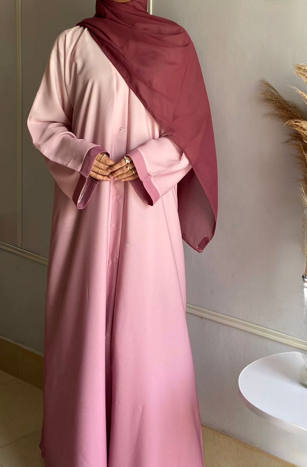 Pink Ombre Abaya