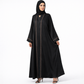 Black Embroidery Front Open Abaya