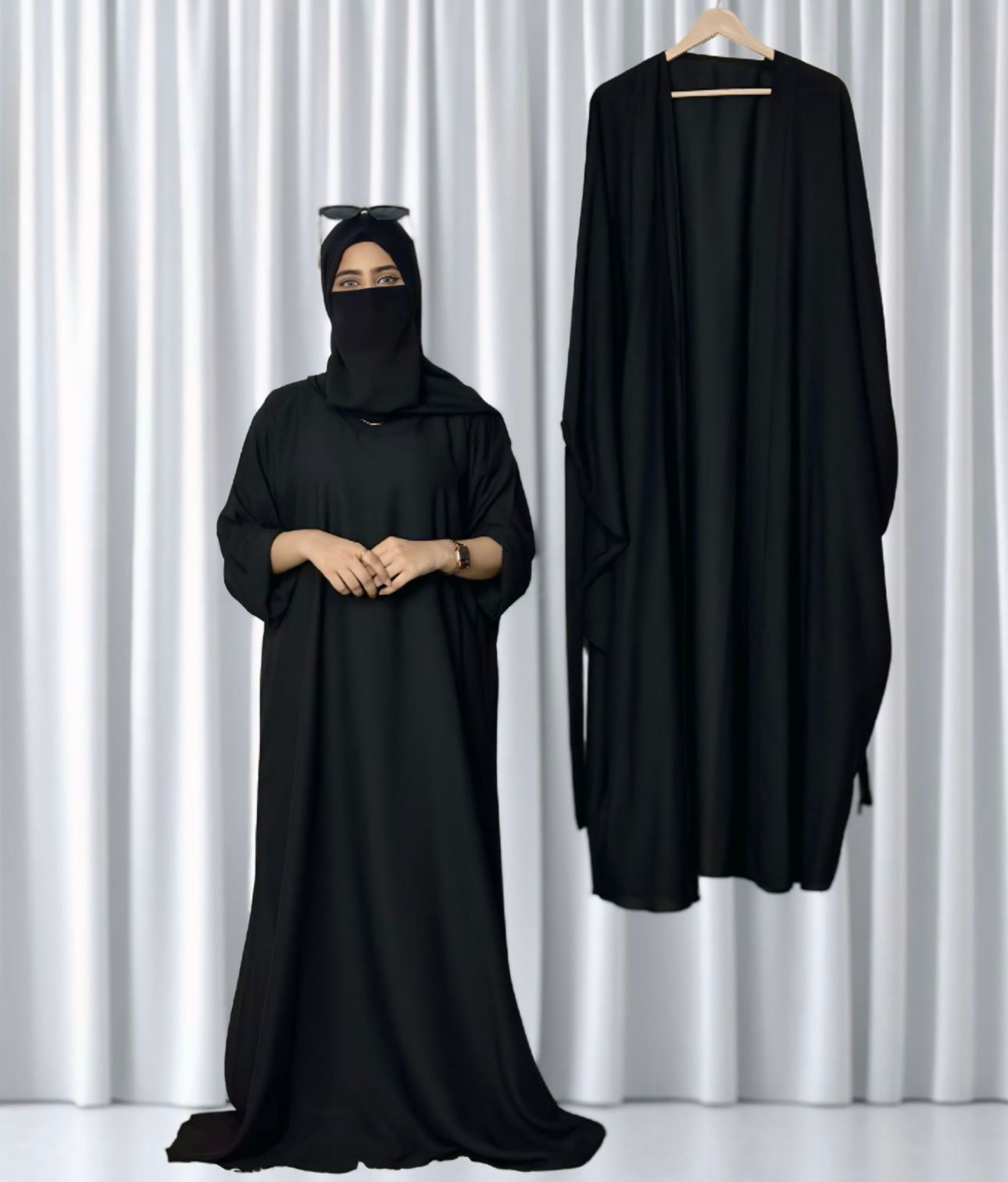 4 Pieces Tie Abaya
