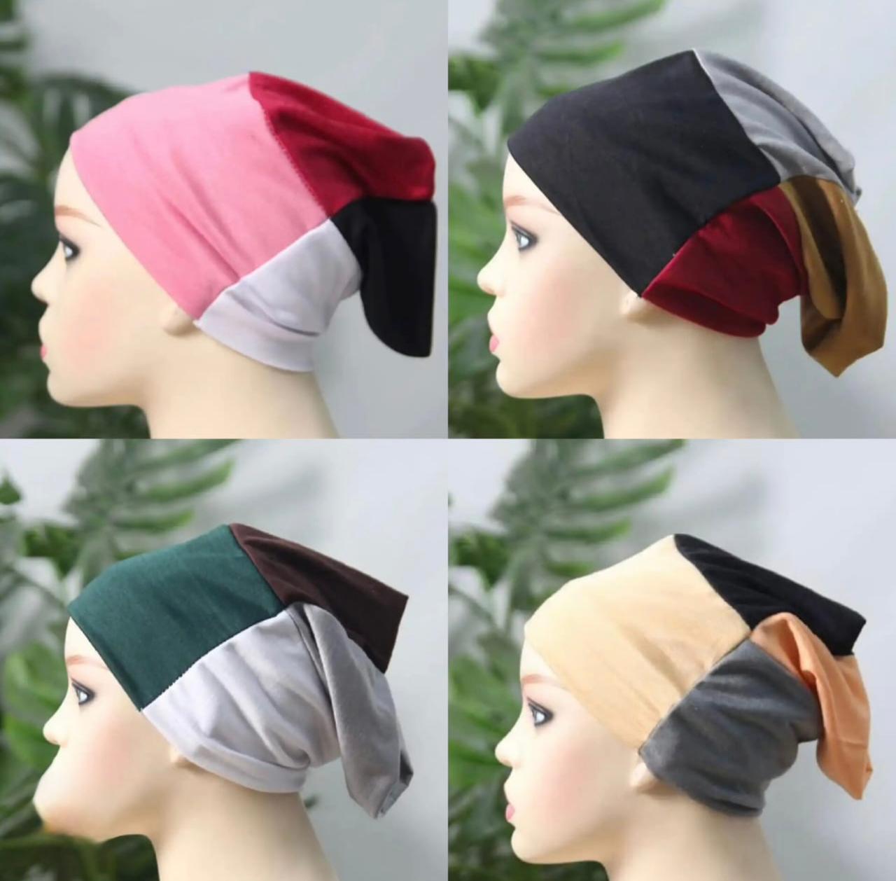 Color‑Block Jersey Inner Hijab