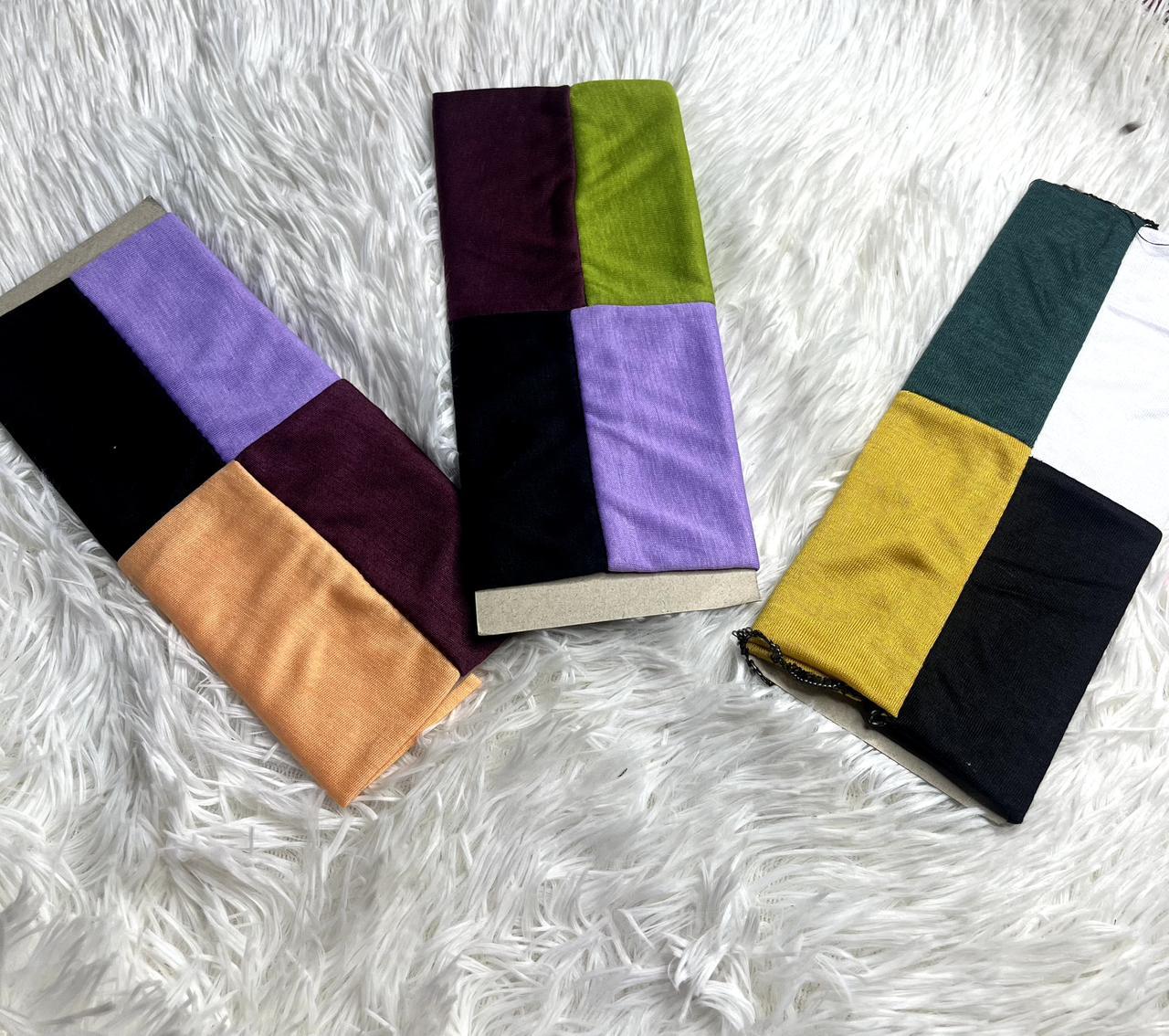 Color‑Block Jersey Inner Hijab