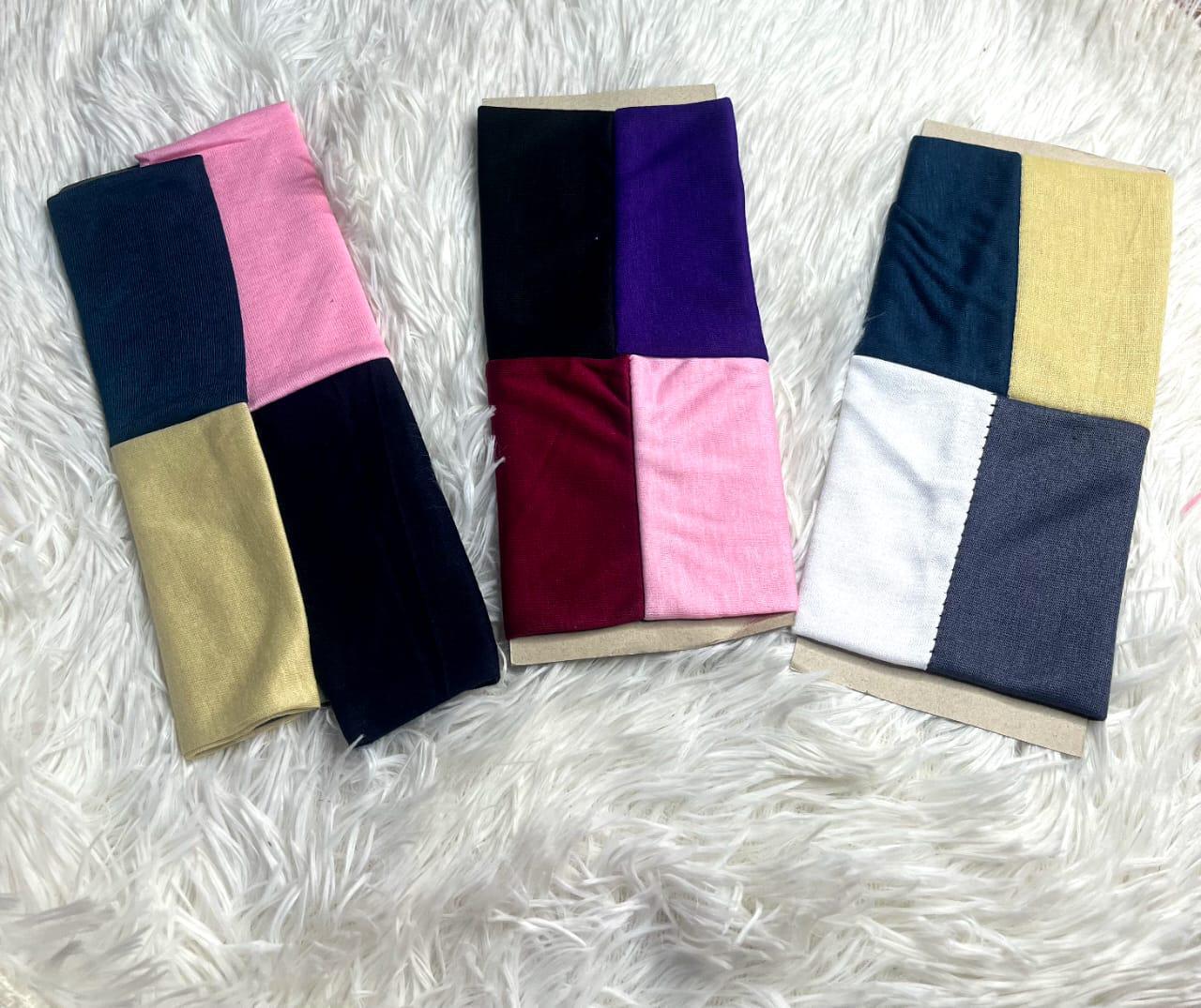 Color‑Block Jersey Inner Hijab