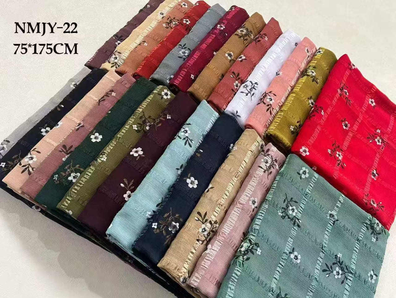 NMJY-25 Printed Crinkle Cotton Hijab