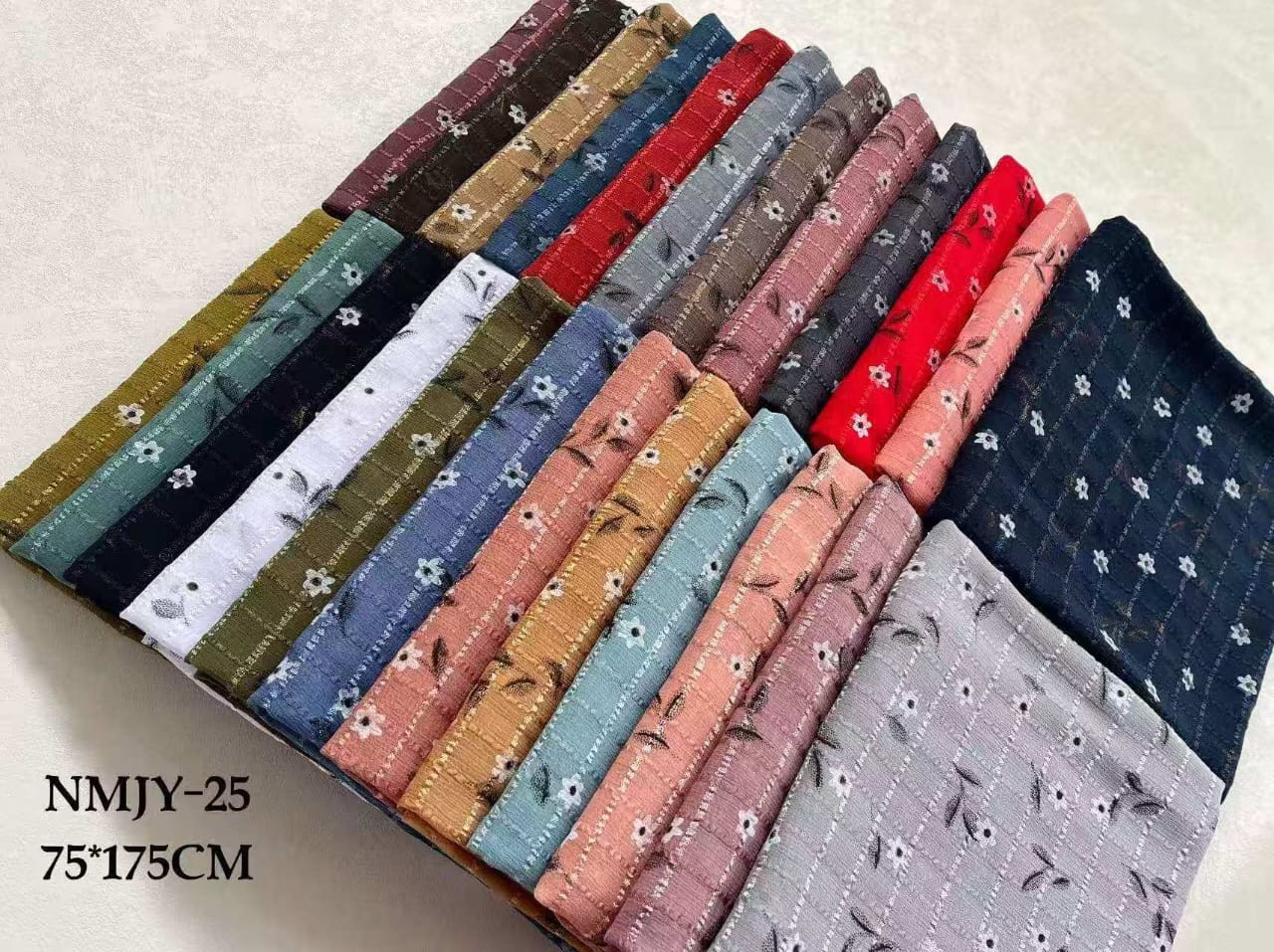 NMJY-25 Printed Crinkle Cotton Hijab