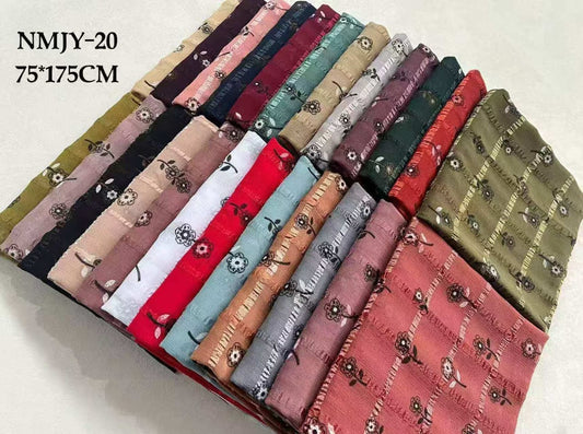 NMJY-25 Printed Crinkle Cotton Hijab