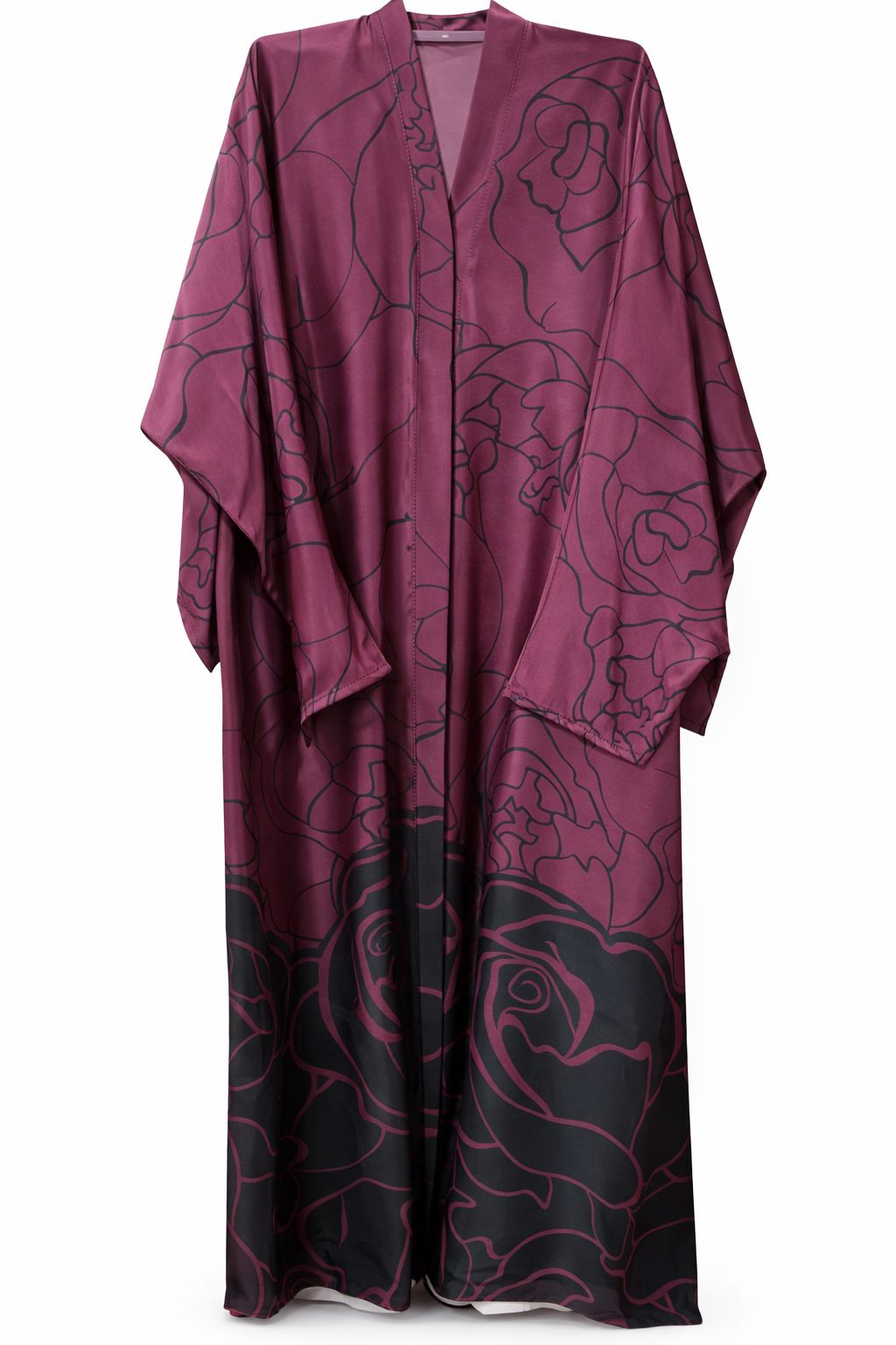 Front Open Floral Pattern Abaya