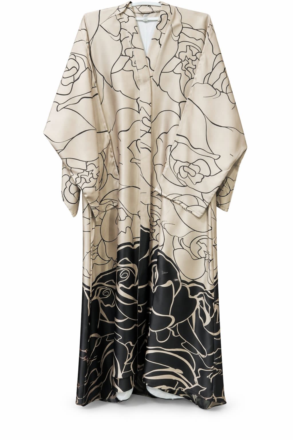 Front Open Floral Pattern Abaya