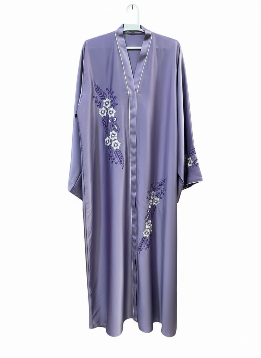 The Front‑open Embroidered abaya (TikTok fabric)
