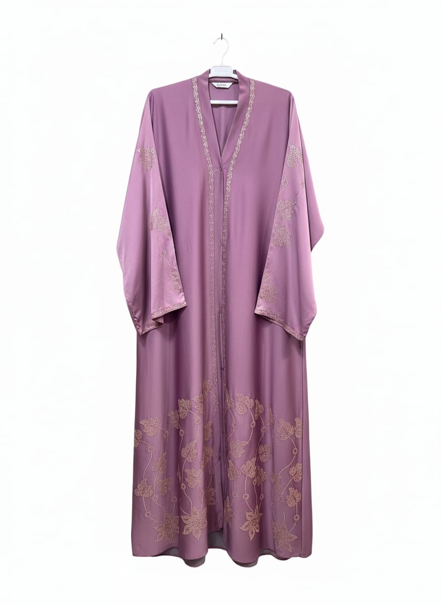 DMC Stone Work, Front Open Abaya, Tiktok fabric
