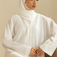White Front Open Abaya