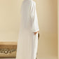 White Front Open Abaya