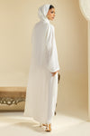 White Front Open Abaya