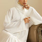 White Front Open Abaya
