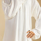White Front Open Abaya