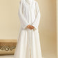 White Front Open Abaya