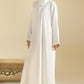 White Front Open Abaya