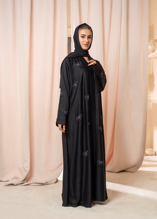 Elegant Bow Embroidered Abaya