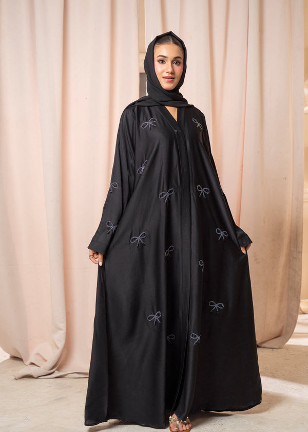 Elegant Bow Embroidered Abaya