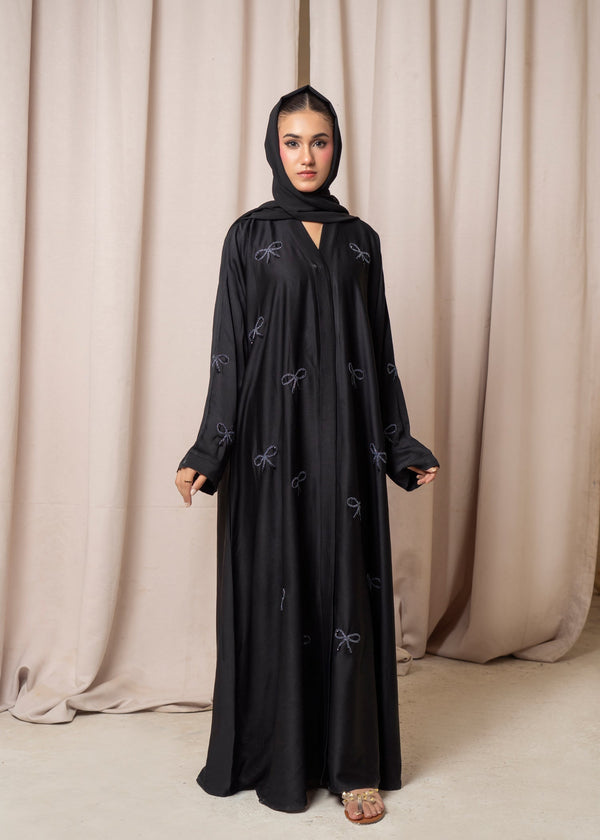 Elegant Bow Embroidered Abaya