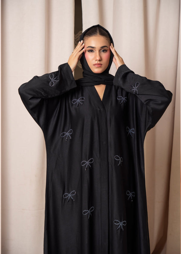 Elegant Bow Embroidered Abaya